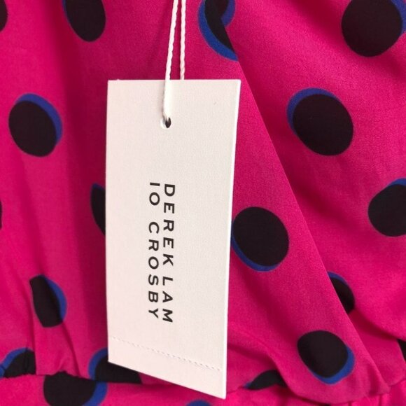 NWT Derek Lam 10 Crosby Taula Polka Dot One-Shoulder pink Dress size 0 - Picture 8 of 15